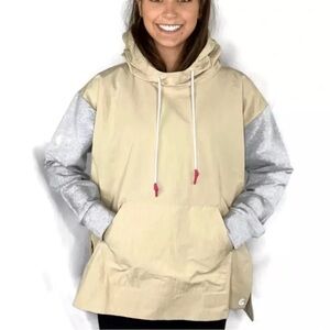 (A8) NWOT Johnny Was Calme Mixed Nylon Hooded Pullover, Size L